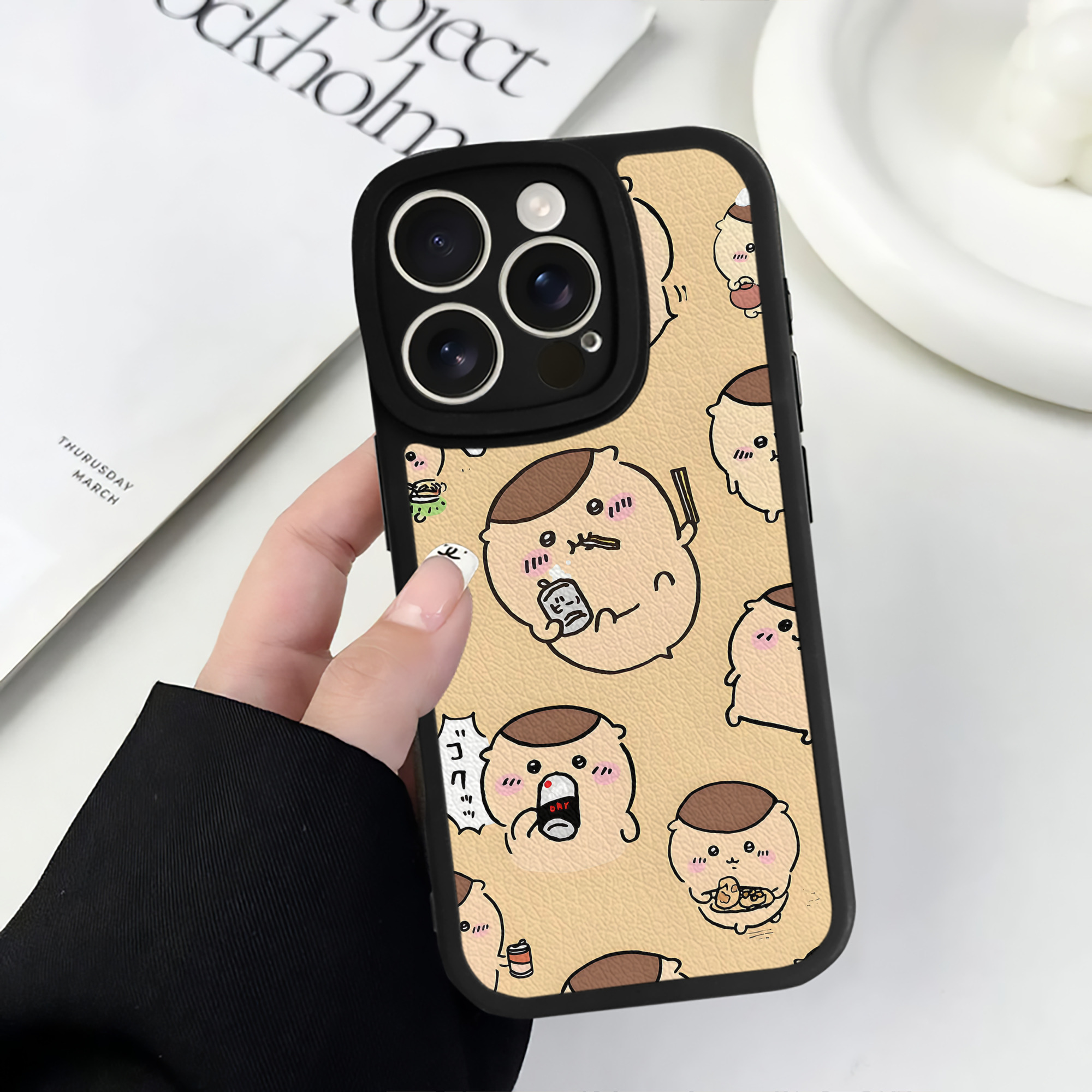 （画像用） ちいかわ Chii-kawa 【iPhone 16シリーズ対応】シリコンスマホケース（レザー調） 材質：シリコン